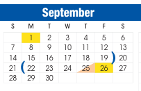 District School Academic Calendar for Bowie Elementary for September 2025