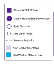 District School Academic Calendar Legend for Coston Elementary School