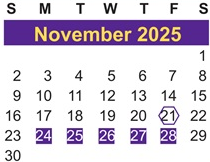 District School Academic Calendar for Coston Elementary School for November 2025