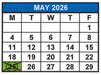 District School Academic Calendar for M. A. Milam K-8 Center for May 2026
