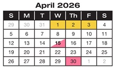 District School Academic Calendar for Assata for April 2026