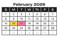 District School Academic Calendar for Assata for February 2026