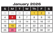 District School Academic Calendar for Assata for January 2026
