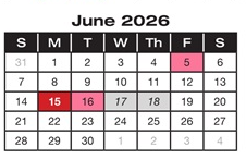 District School Academic Calendar for Assata for June 2026