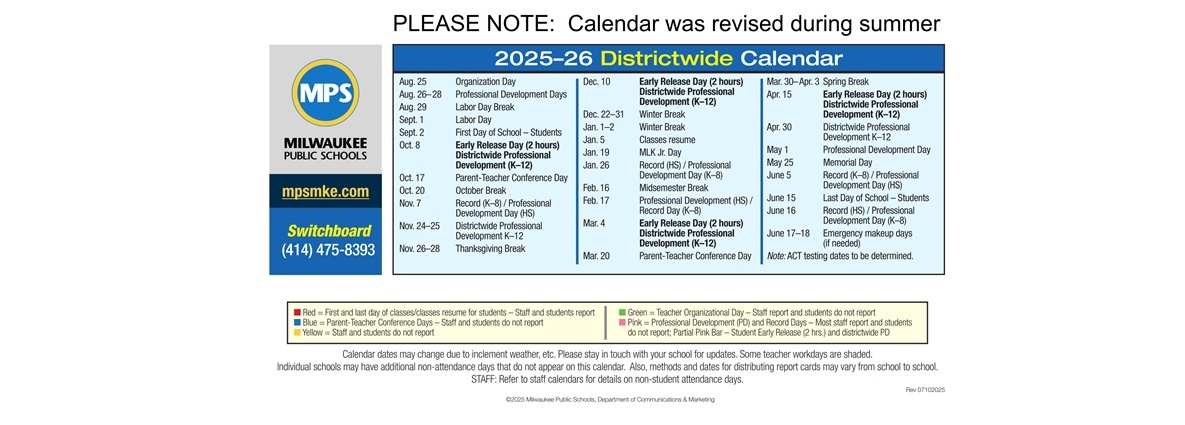 District School Academic Calendar Key for Assata