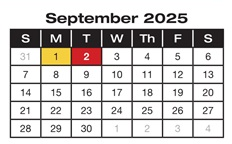 District School Academic Calendar for Assata for September 2025