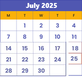 District School Academic Calendar for Minneapolis On Line Learning for July 2025