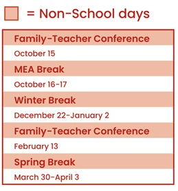 District School Academic Calendar Legend for Minneapolis On Line Learning