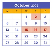 District School Academic Calendar for Minneapolis On Line Learning for October 2025
