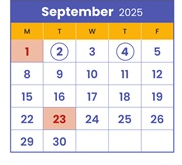 District School Academic Calendar for Minneapolis On Line Learning for September 2025