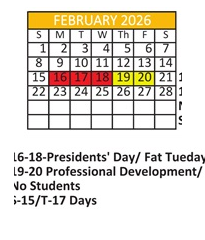 District School Academic Calendar for Robert E Lee Intermediate Elementary School for February 2026