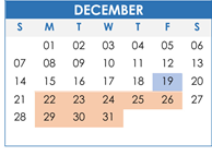 District School Academic Calendar for Pintlala Elementary School for December 2025