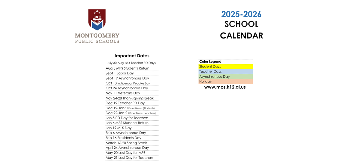 District School Academic Calendar Key for Southlawn Middle School