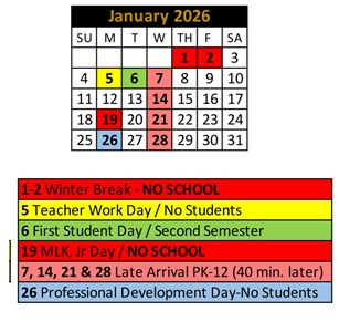District School Academic Calendar for Noblesville High School for January 2026