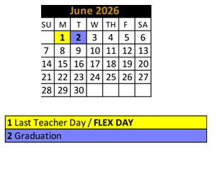 District School Academic Calendar for Noblesville High School for June 2026