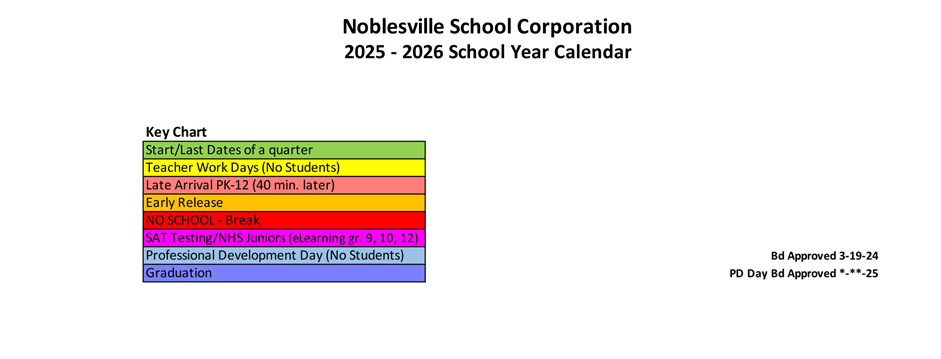 District School Academic Calendar Key for Noblesville High School
