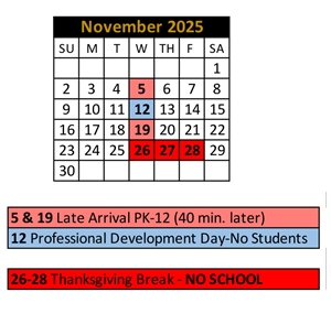 District School Academic Calendar for Noblesville High School for November 2025