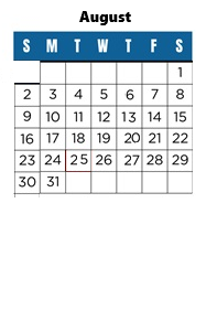 District School Academic Calendar for Canyon Park Jr High for August 2025