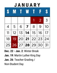 District School Academic Calendar for Canyon Park Jr High for January 2026