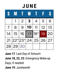 District School Academic Calendar for Canyon Park Jr High for June 2026