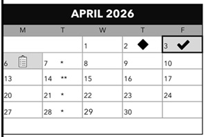 District School Academic Calendar for Lane Middle School for April 2026