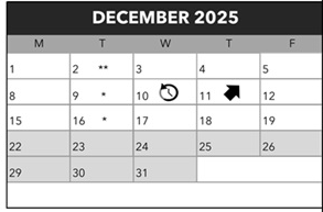 District School Academic Calendar for Lane Middle School for December 2025