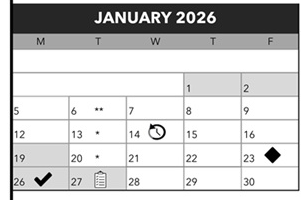 District School Academic Calendar for Lane Middle School for January 2026