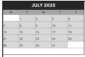 District School Academic Calendar for Lane Middle School for July 2025