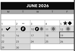 District School Academic Calendar for Lane Middle School for June 2026