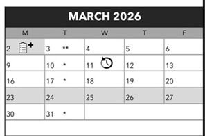 District School Academic Calendar for Lane Middle School for March 2026