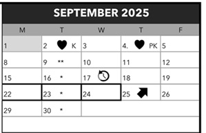 District School Academic Calendar for Lane Middle School for September 2025