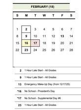 District School Academic Calendar for Quest for February 2026