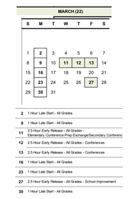 District School Academic Calendar for Quest for March 2026