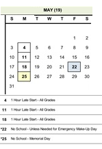 District School Academic Calendar for Quest for May 2026