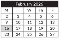 District School Academic Calendar for Hallman Elementary School for February 2026