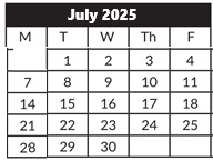 District School Academic Calendar for Hallman Elementary School for July 2025