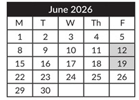 District School Academic Calendar for Hallman Elementary School for June 2026