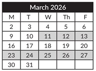 District School Academic Calendar for Hallman Elementary School for March 2026