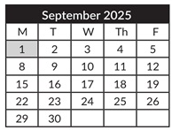 District School Academic Calendar for Hallman Elementary School for September 2025