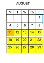 District School Academic Calendar for Jerabek Elementary for August 2025