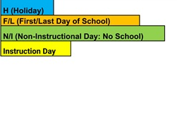 District School Academic Calendar Legend for Jerabek Elementary