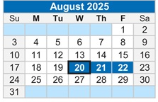 District School Academic Calendar for Buckeye Woods Elementary School for August 2025