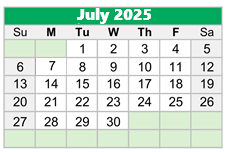 District School Academic Calendar for Buckeye Woods Elementary School for July 2025