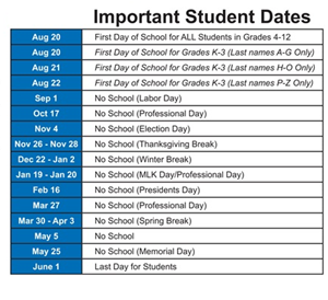 District School Academic Calendar Legend for Buckeye Woods Elementary School