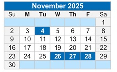 District School Academic Calendar for Buckeye Woods Elementary School for November 2025