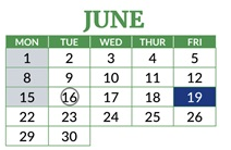 District School Academic Calendar for Sheridan Elementary for June 2026