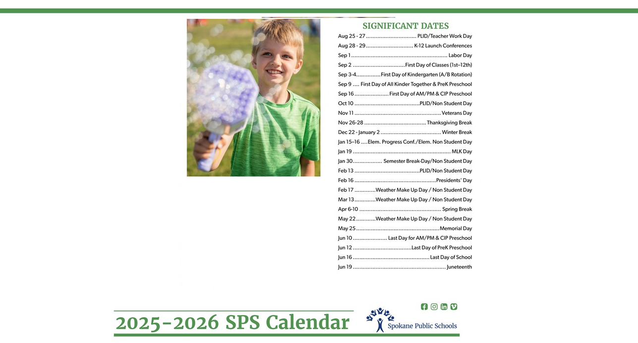 District School Academic Calendar Key for Sheridan Elementary