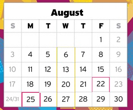 District School Academic Calendar for Lyon for August 2025