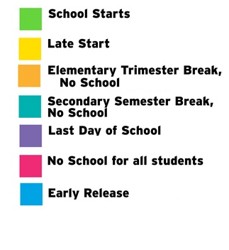 District School Academic Calendar Legend for Lyon