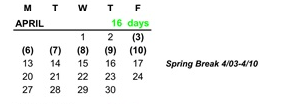 District School Academic Calendar for Bowsher High School for April 2026